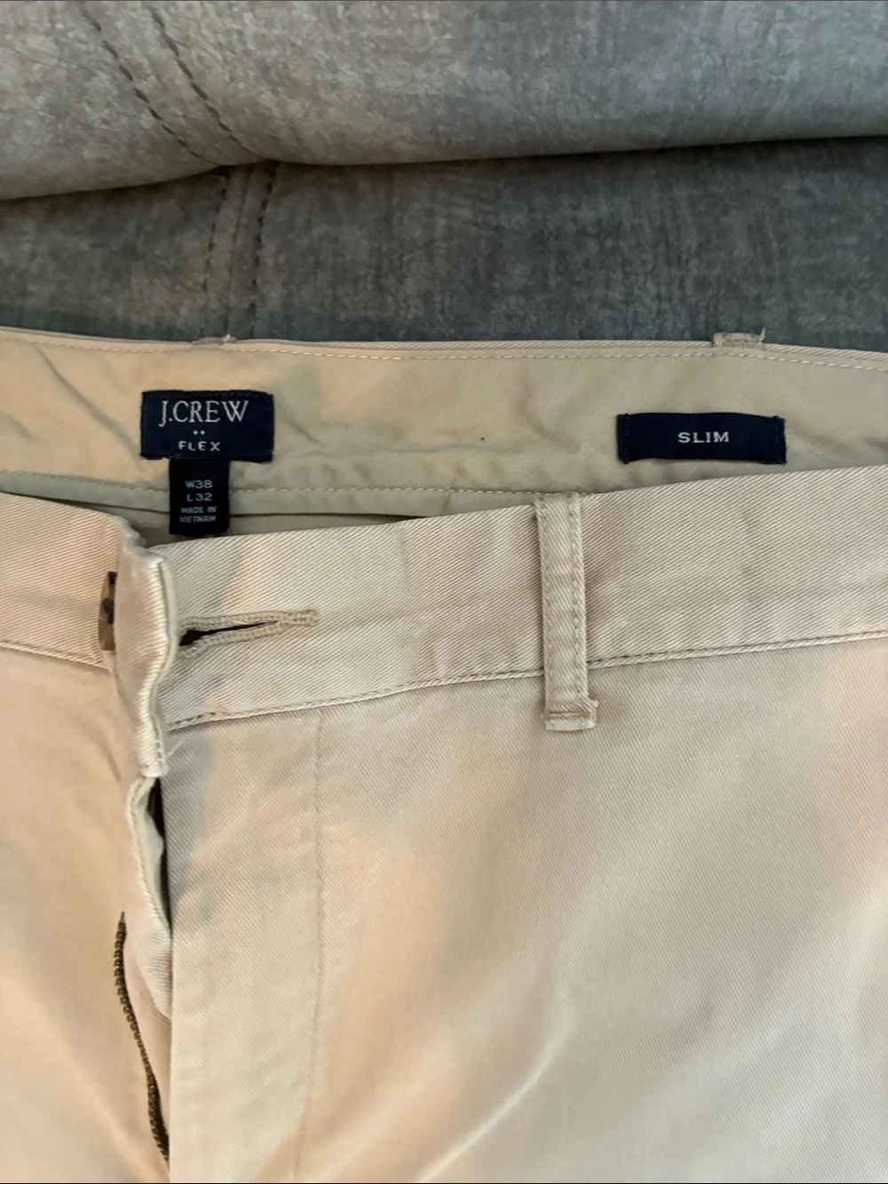 J Crew Men's Slim Flex Chino Pants in Light Tan